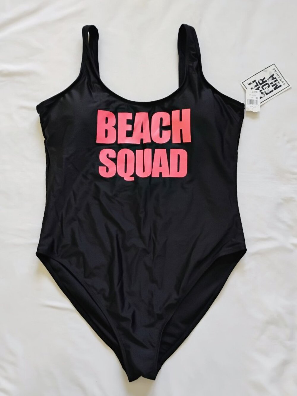 California Sunshine Black One Piece Swimsuit Size 1(16/18) New With Tags
